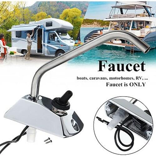 90x43x121mm 12V Galley Electric Water Pump Tap Faucet Water Tap W/ Switch For Caravan Boat Caravans Motorhomes