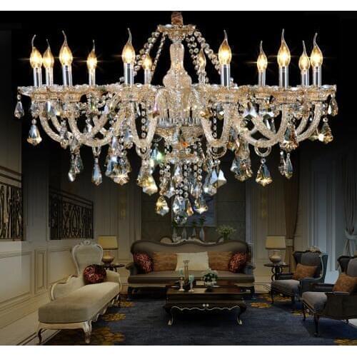 Crystal chandelier lighting restaurant glass candle lamp villa living room crystal chandelier modern led large chandeliers lamp