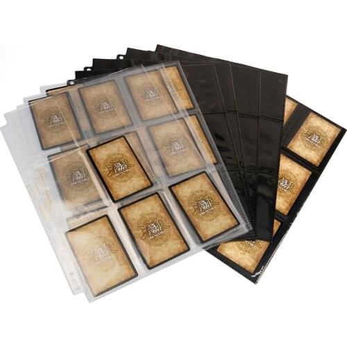 Insert 9 Grid Black/transparent Trading Card Album Page Animation Game Card Cover Loose-leaf Paper Boy Kid Stand Toy Gift