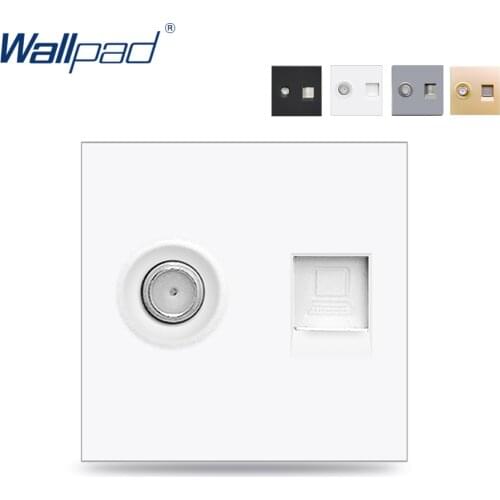 Wallpad Satellite TV DATA 2 RJ45 Ports Outlet Function Key For Module only 52*52mm Satellite TV Data Socket