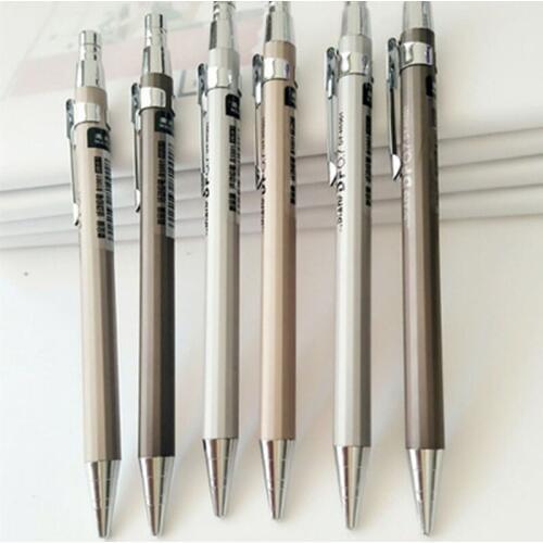 6Pcs 0.5mm/0.7mm Metal Automatic Pencil Mechanical Draft Pencil Drawing Holder Mechanical Pencil Random Style