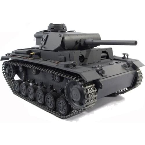 Metal Mato 1/16 Panzer III RC RTR Tank Model BB Shooting Pellets Gray 1223 TH00661-SMT4