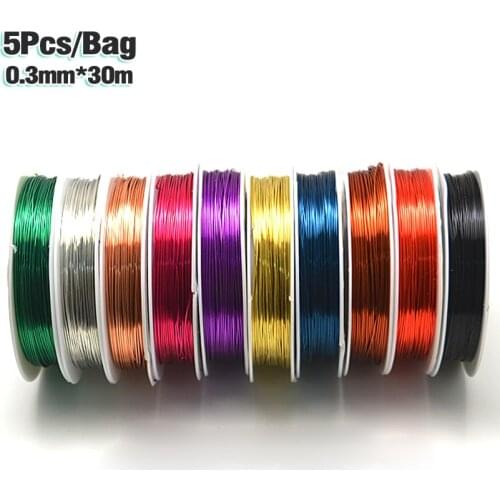 MNFT 5 pcs/lot Fly Tying Copper Wire 0.3mm*30m Line for Larve Nymph Flying Tying Material Fly Fishing Lure Stone Fly Bugs