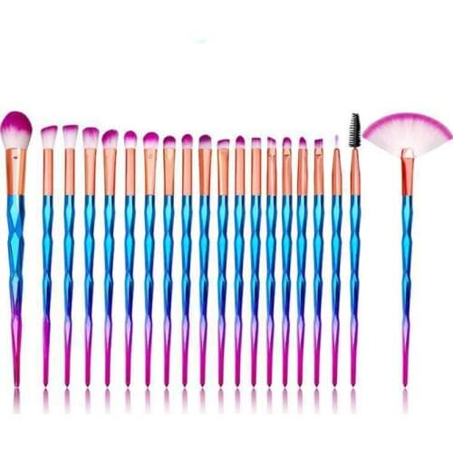 20Pcs Diamond Makeup Brushes Kit Beauty Tool For Eyeshadow Eyeline Blending Foundation Blush Lip Eyebrow Cosmetic Make Up Brush
