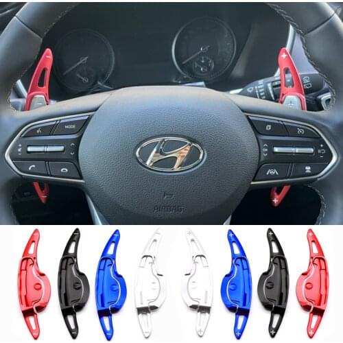 Steering Wheel DSG Shift Paddle Extension Shifter Sticker For Hyundai Santa Highlander Santafe Veloster Palisade Car Accessories