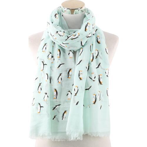 Cartoon Penguin Scarf Unisex Fashion Printed All-match 70*180CM Tassels Cute High Quality Spring Summer Decoration Scarf Shawls