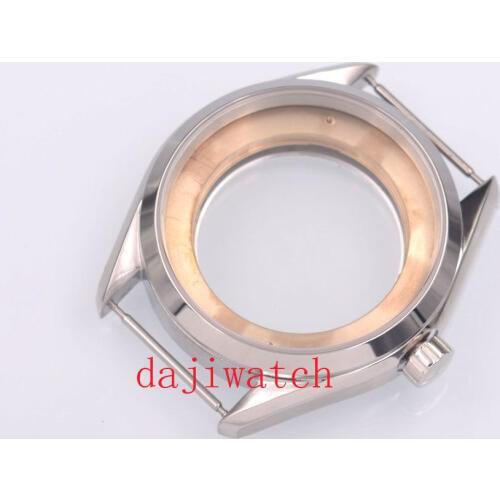 Parnis41mm Silver Steel Watch Case Fit ETA 2836, Mingzhu / DG 2813/3804, Miyota 8205/8215