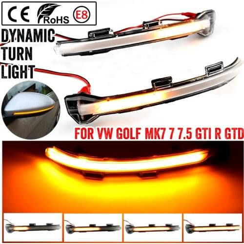 LED Dynamic Turn Signal Light Side Mirror Sequential Blinker For VW Volkswagen Golf 7 Jetta MK7 VII MK7 Golf 7.5 GTI R Touran