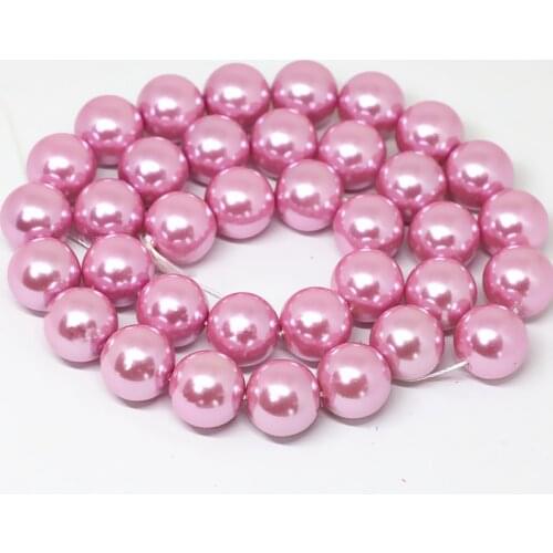 Dark pink south sea imitation shell pearl round beads 4,6,8,10,12,14mm charms fit diy necklace jewelry making 15inch B1608