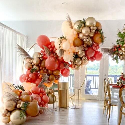 Balloons Garland Arch 118pcs Khaki Retro Orange Blush Latex Globos Anniversary Wedding Backdrop Birthday Party Decor Baby Shower
