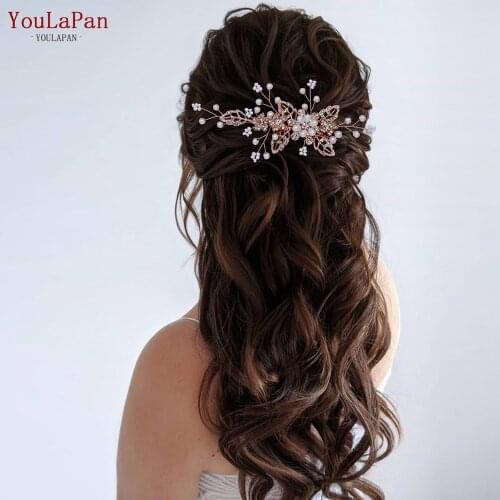 YouLaPan HP342 Elegant Bridal Hair Comb with Rhinestone Bridesmaid Headwear Women Jewelry Pearl Headdress Wedding Accessories