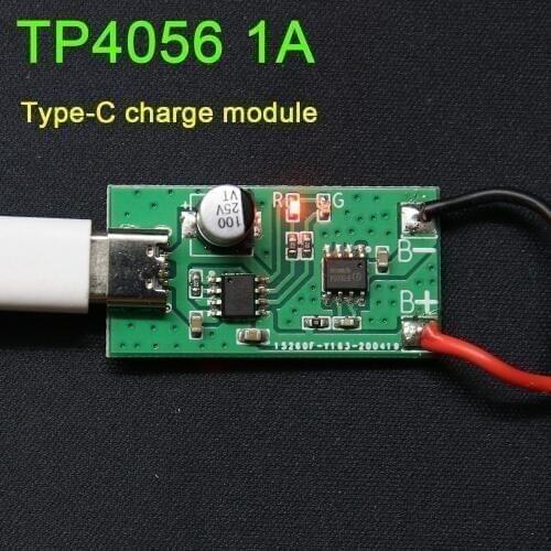 1A TP4056 USB Type-C charging module 1A W charge-discharge protection 1S Lithium battery 3.7V 4.2V 18650 Li-ion Lipo