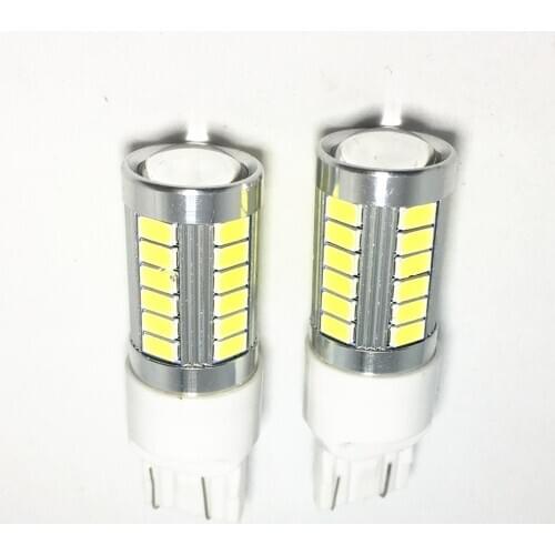 10PCS Car Yellow Red Brake light T20 W21W WY21W 7443 led 33 smd 5730 5630 Amber Turn Signal Bulb White Auto Reverse Lamps 12V
