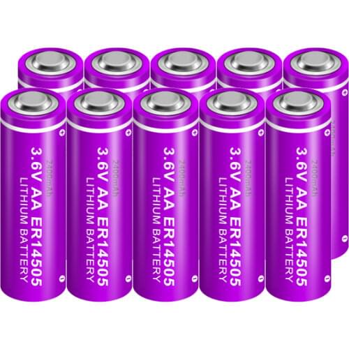 10PCS PKCELL ER14505 AA batteries 3.6V 14505 2400mah AA Battery LiSCLO2 Superior LR6 R6P Batteries For GPS Tracking Cameras