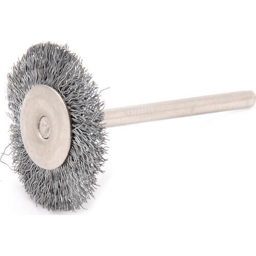 10pcs Mayitr Steel Wire Wheel Polish Brushes 25mm Diameter For Wood Carving Metal Descaling Rotary Grinder Accessory Tool