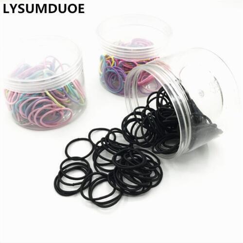100Pcs/Set Hair Accessories Gift Box Basic Simple Elastic Hair Bands Candy Color Scrunchie Cute Headdress Hair Bands for Girls