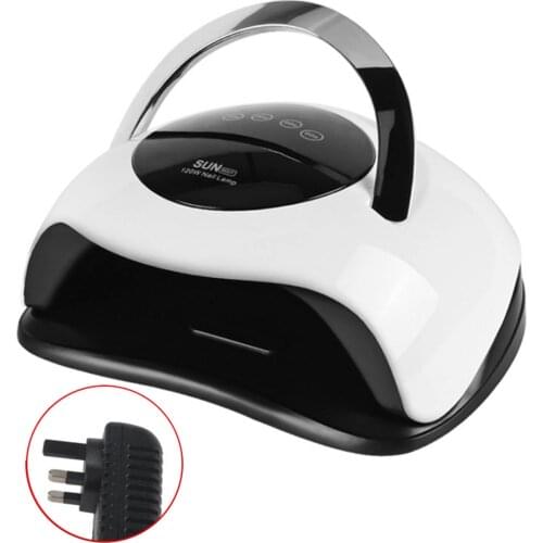 120W Portable Nail Lamp Auto Sensor UV LED Nail Dryer Lamp Light with Timer for Professional Salon Home Manicures Tool UK Plug