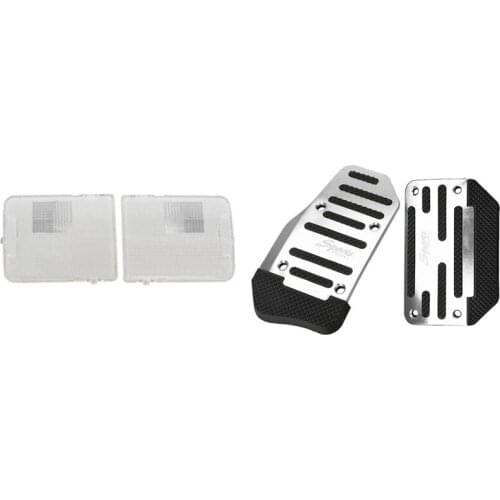 2 Set Car Accessories: 1 Set Automatic Gas Brake Foot Pedal Pad Cover & 1 Set Rear Reading Light Housing Cap Cover Shell