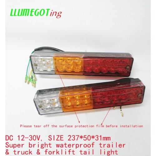 2x Super Bright 12V-30V 20LED Waterproof Car Tail Light Warning Rear Lamp Boat Trailer Parts for Trailer Truck Caravan Tailight