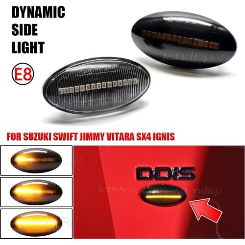 2Pcs For Suzuki Swift Jimmy Vitara SX4 Car Dynamic Repeater Side Marker Lamp Indicator Blinker Flowing LED Turn Signal Light