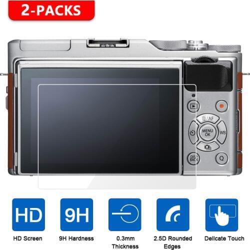 2Pcs Tempered Glass Screen Protector for Fujifilm X-A1 X-A2 X-A3 X-A5 X-A10 X-M1 GFX 50S 50R X100S X100 X20 X10 X-E1 X-E2 X-E2s