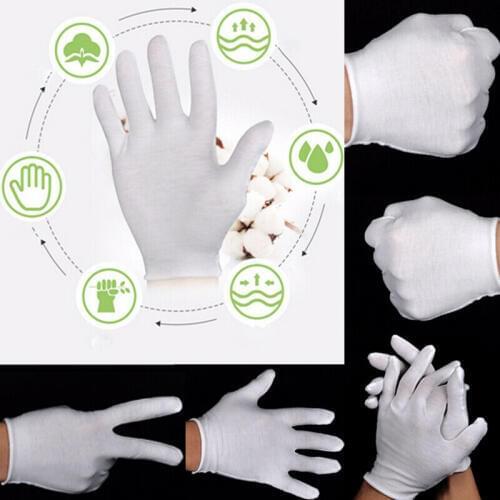 6 Pairs White Cotton Gloves Coin Jewelry Silver Inspection Gloves Large Size