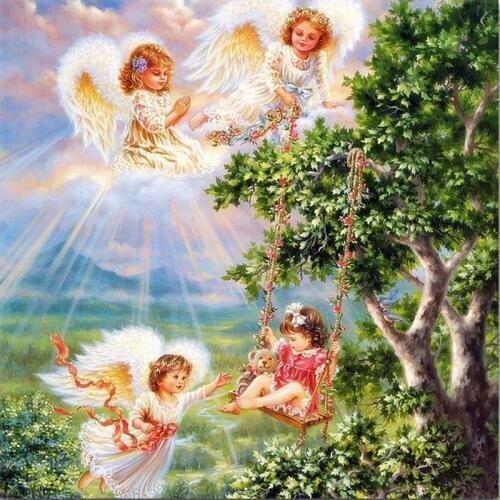 Sale 5D Diamond Painting Angel Garden Girl Portrait Embroidery Full Square Home Decoration kit Round Drill Mosaic Cross Stitch