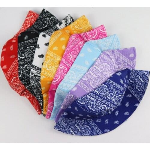 Two Side Wear Man Woman Bandana Bucket Hat European Style Fisherman Hat Cool Cycling Hunting Hat Foldable Sunhat Artist Dancing
