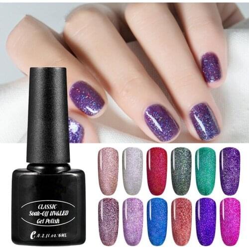 Gel Varnishes UV Vernis Semi Permanent Rainbow Colorful Glitter Varnish Hybrid Nail Art All For Manicure Gel Nail Polish