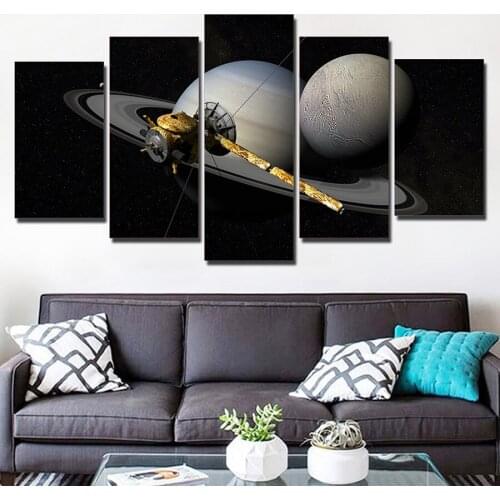 HD Printed 5 Piece Canvas Art Universe Space Fantasy Planet Modern Canvas Painting Wall Pictures for Living Room