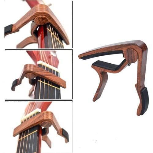 New 1PC Wood Grain Guitar Capo with Perfect Silicon Cushion for Guitar Ukulele Tuning Musical Instrument Accessories Guitar Clip