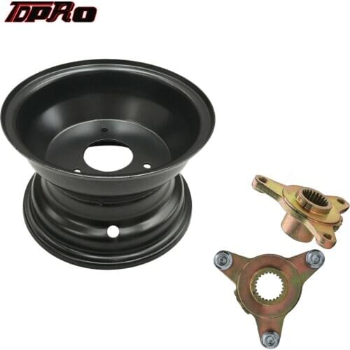 Coolster ATV 7" Wheel Rim 3 bolt Taotao Quad 110 125cc 16x8-7 tire 78mm Space+1pair 3 Stud 23T Spline Rear Wheel Rim Axle Hub