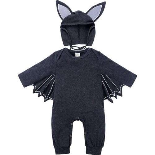 2020 new childrens clothing Halloween baby clothes newborn baby Spring Autumn Bat Long-Sleeved Jumpsuit Baby Boy Baby Girl