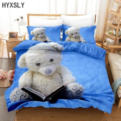 Cartoon Cute Bear Digital Print Bedding Set No Sheet No Blanket Single Double Queen King Size Duvet Cover Child Kid Home Textile