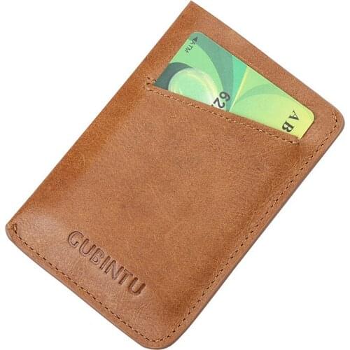 2018 Genuine Leather Bank Card Package Coin Bag Card Holder Travel Leather Men Wallets Women Credit Card Holder Cover