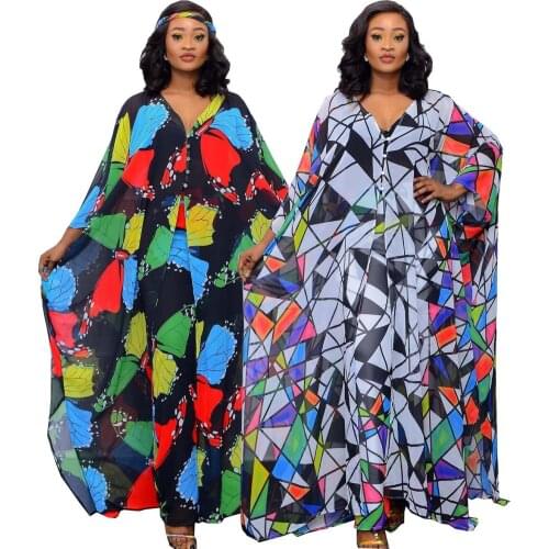 2021 Summer Kaftan Dress Pants Sets 2 Piece Set African Dresses for Women Dashiki Robes Femme Abaya Dubai African Clothes