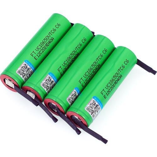 VariCore VTC6 3.7V 3000 mAh 18650 Li-ion Rechargeable Battery 30A Discharge for US18650VTC6 batteries + DIY Nickel Sheets