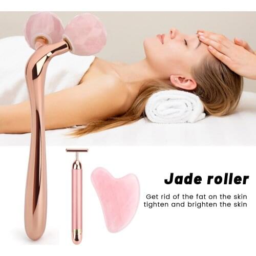 3D Roller Massager Guasha Board T Shape Beauty Bar Thin Face Full Body Shape Massager Lifting Wrinkle Remover Facial Massage