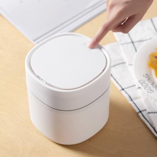 Mini White Color storage bin Creative Classification trash bin Multifunction Clamshell Trash Household Trash basket
