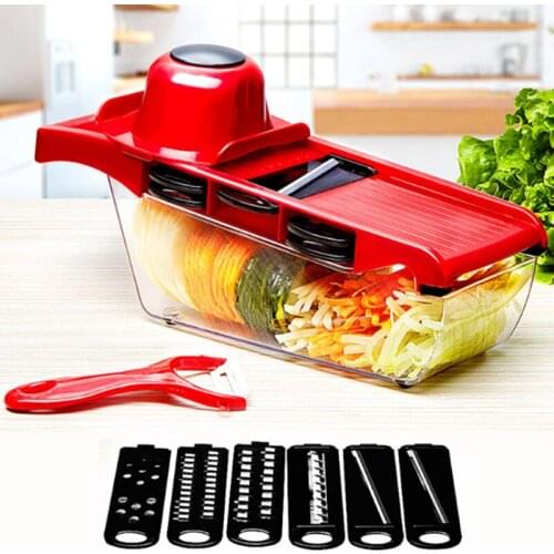 Multifunctionele Cutter with Steel Blade Mandoline Potato Peeler Carrot Cheese Grater Kitchen Accessories Tools