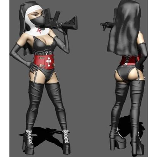 1/24 75mm 1/18 100mm Resin Model Religion Female Girl Soldier Figure Unpainted No Color RW-405