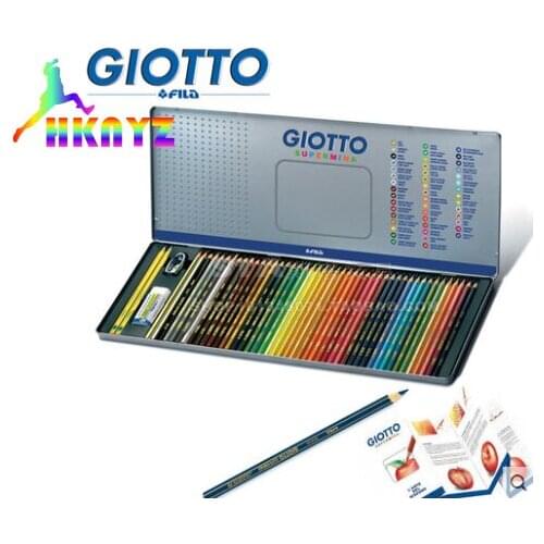 1 sets Italy GIOTTO HB 46-color Iron Boxed Color Pencil 50 Pieces of High-end Gift Boxed Drawing Color Lead Drawing Pencil Set