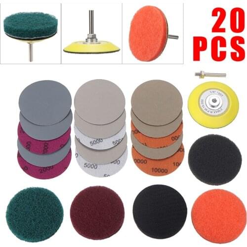 20pcs Sanding Discs Pad Abrasive Polish Wheel Wood Sanding Paper Sets Car Headlight Repair Polishing Restoration Sandpaper Kits
