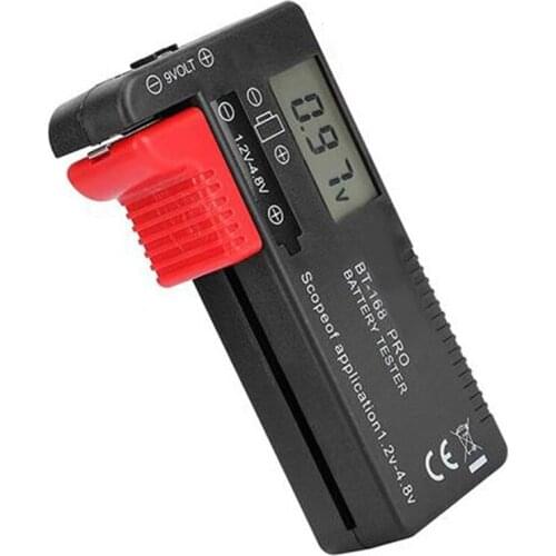 BT-168 PRO Battery Capacity Tester Digital Battery Checker Plastic Portable Cell Tester for AA 1.5V 9V