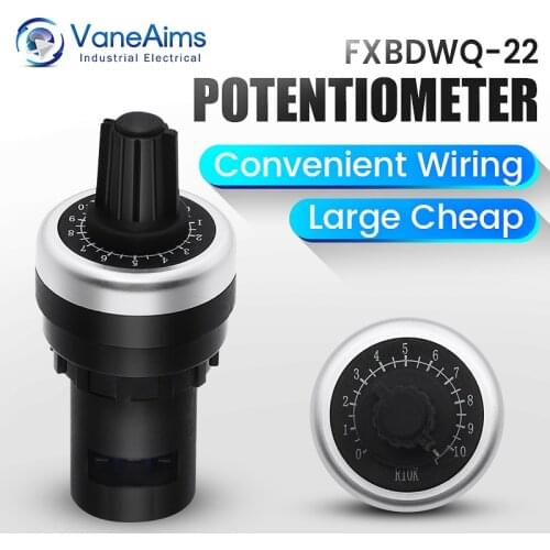 Quick wiring potentiometer, convenient installation 22mm frequency converter, precision speed controller 1K5K10K50K100K