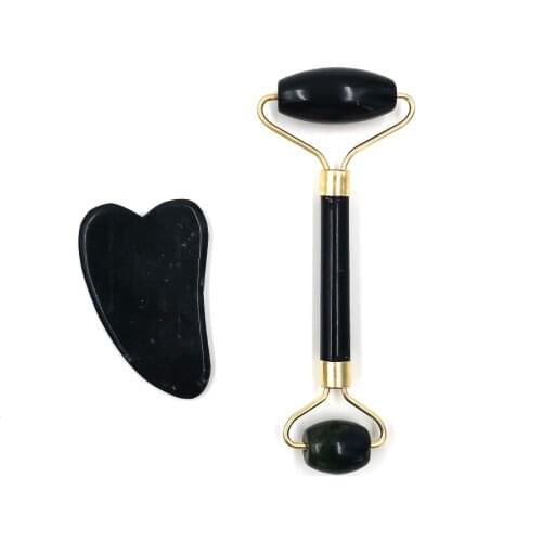 Obsidian Jade Roller Massager Gouache Scraper For Face Facial Skin Care Tools Natural Body Back Beauty Lifting Massagers Rollers