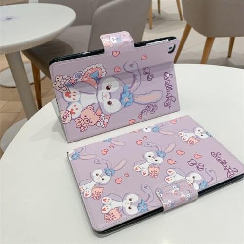 HYSOWENDLY Glass Case For iPad Mini 12345 Cute Rabbit Smart Case For iPad Air 1/2 9.7'' Stand Protective Cover For iPad Pro 10.5