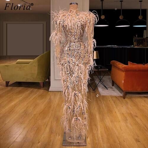 Newest Plus Size Champagne Prom Dresses 2020 Heavy Handmade Illusion Evening Gowns Formal Cocktail Dresses Vestido Longo Custom