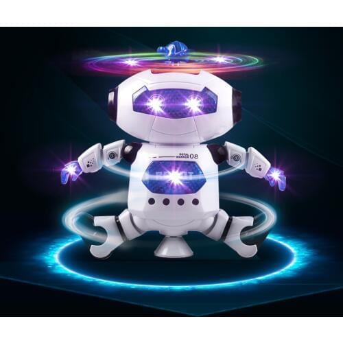 Fun 360 Rotating Dancing Robot Electronic Toys With Music Lighting Walking Toys Birthday Gift For Kids Children Boy Girl