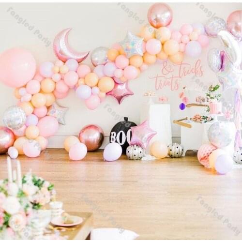 146pcs Macaron Purple Pink Matte Lemon Star Aluminum Foil Balloon Garland Baby Shower Birthday Party Gender Reveal Decorations